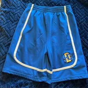 Blue Athletic Shorts with Logo and T-shirt strike